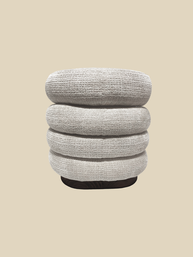 Khalia Cream Storage Ottoman