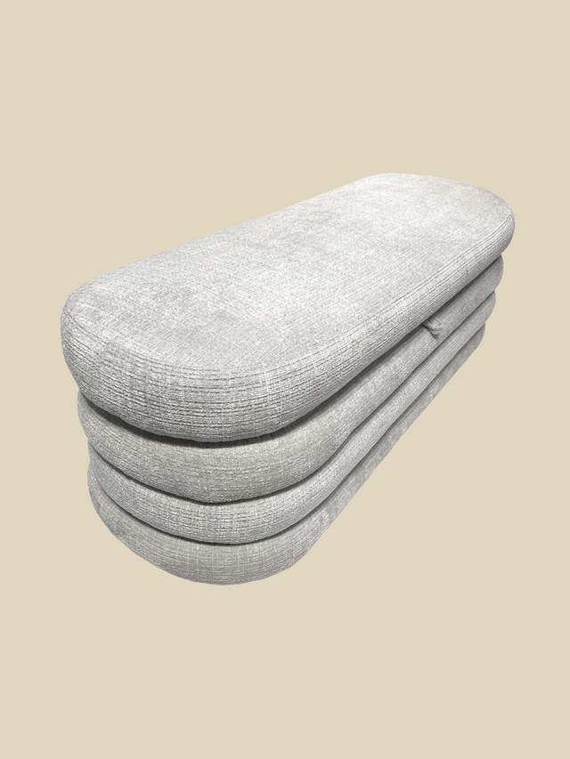 Khalia Cream Storage Ottoman