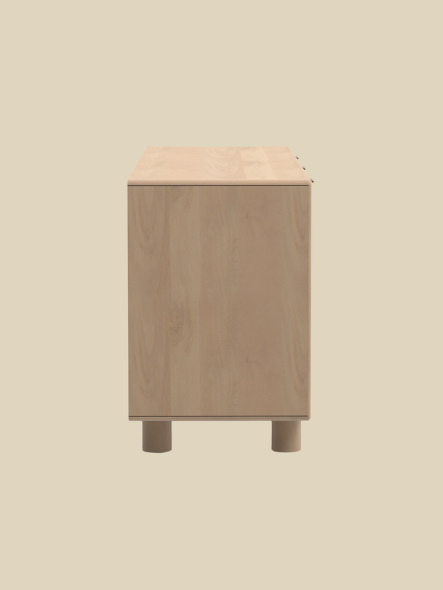 Aurea Burl Three Door Cabinet - Natural