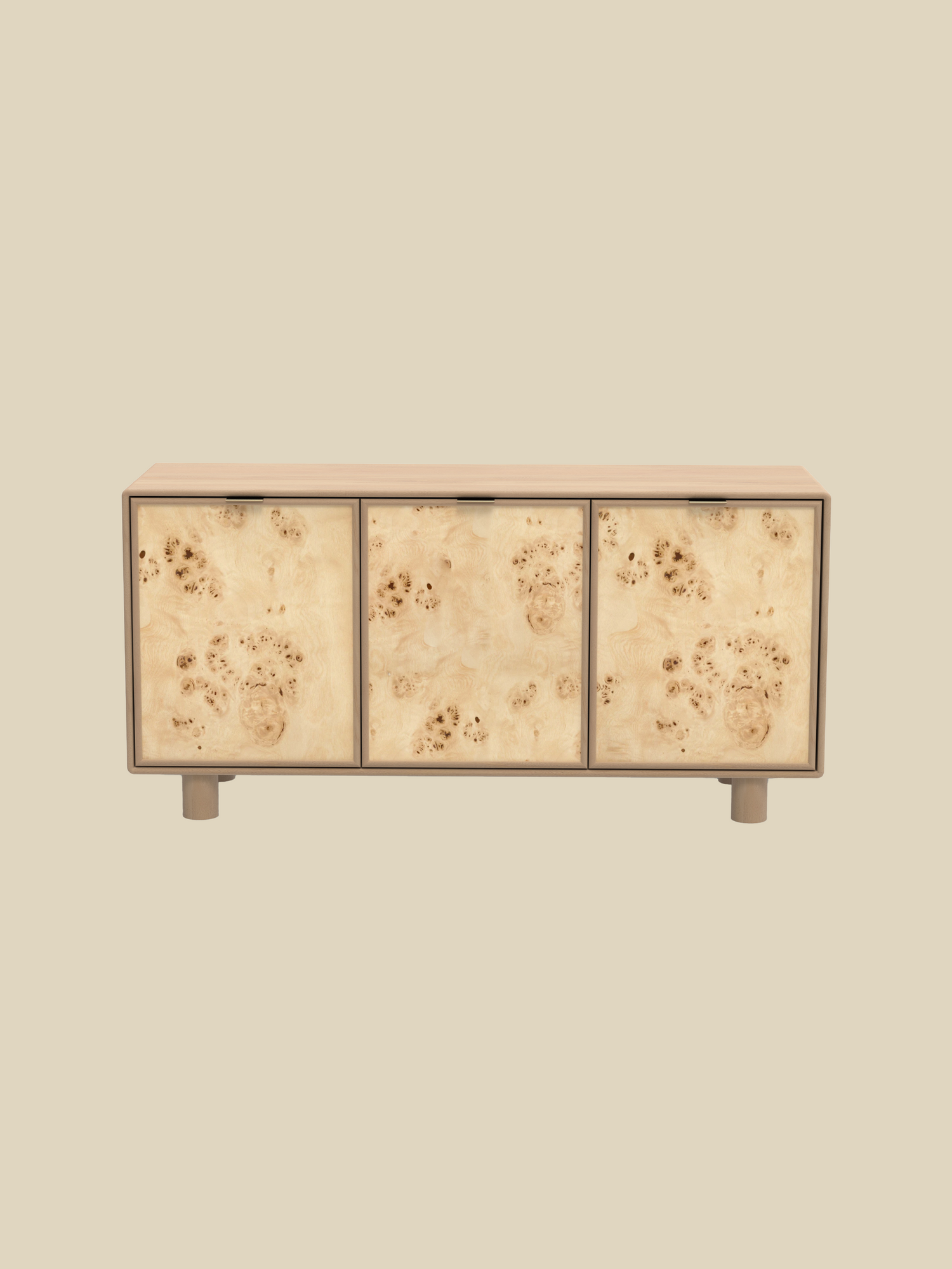 Aurea Burl Three Door Cabinet - Natural