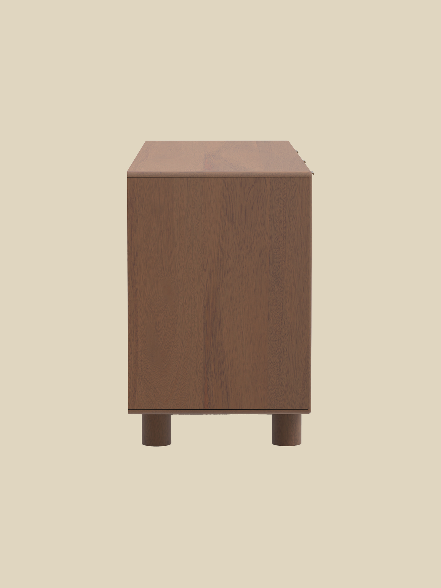 Aurea Burl Three Door Cabinet - Walnut