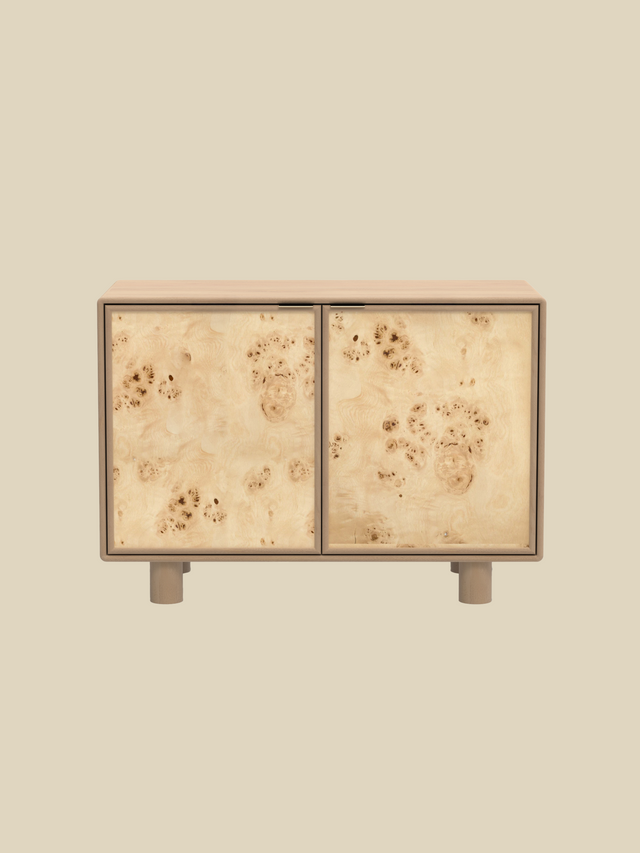 Aurea Burl Two Door Cabinet - Natural