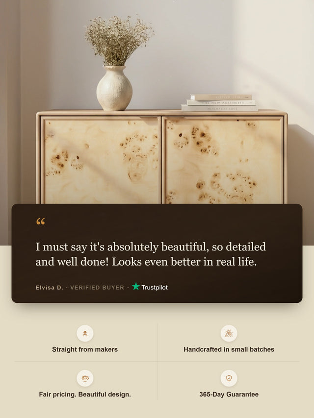 Aurea Burl Two Door Cabinet - Natural