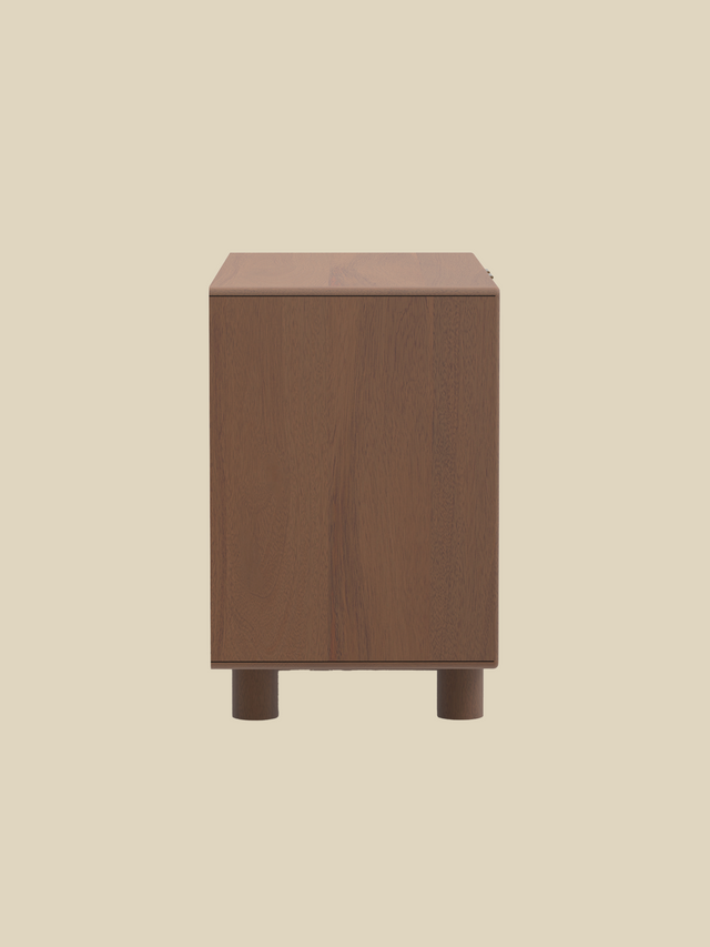 Aurea Burl Two Door Cabinet - Walnut