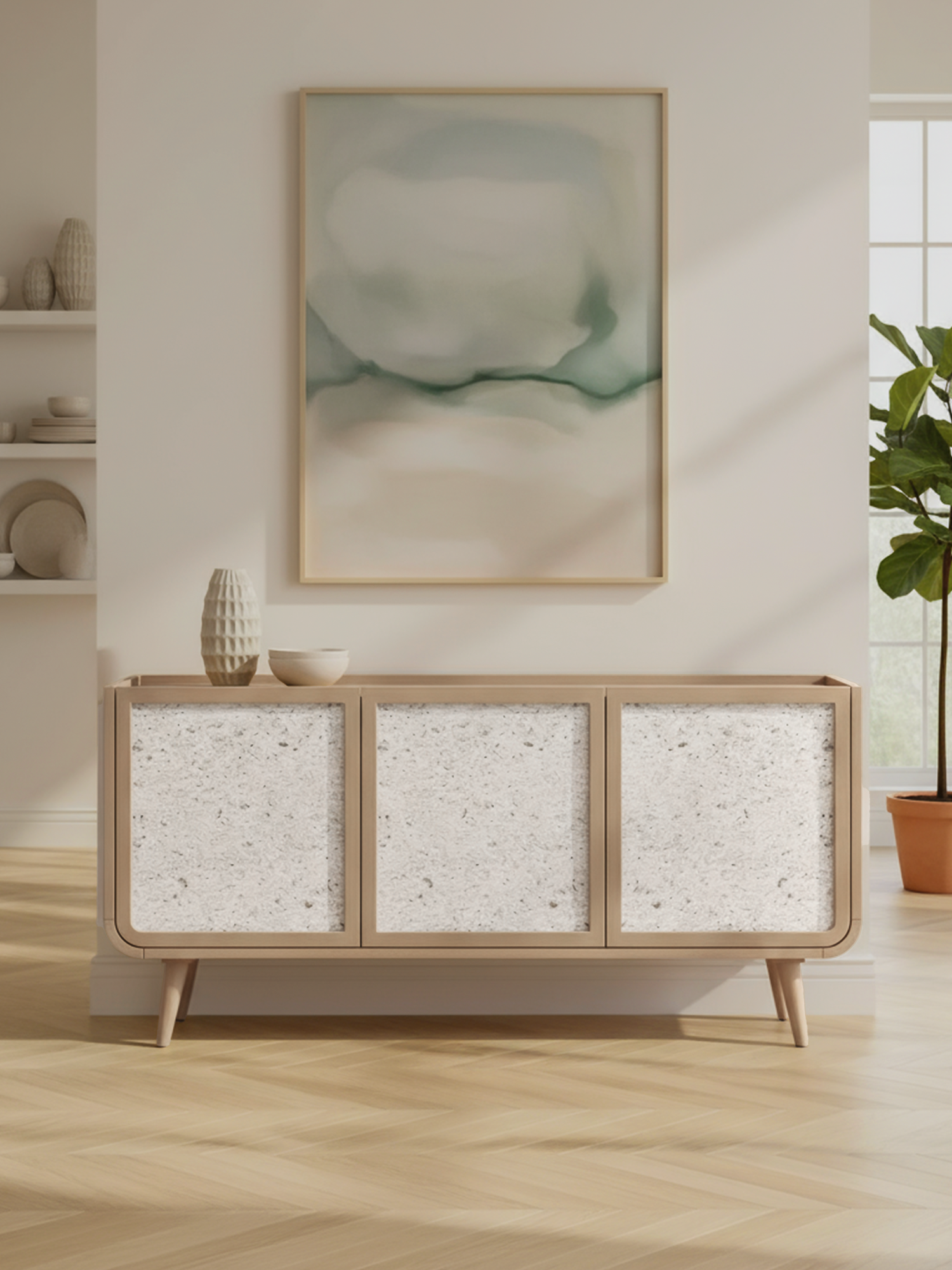 Kael Three Door Cabinet - Natural