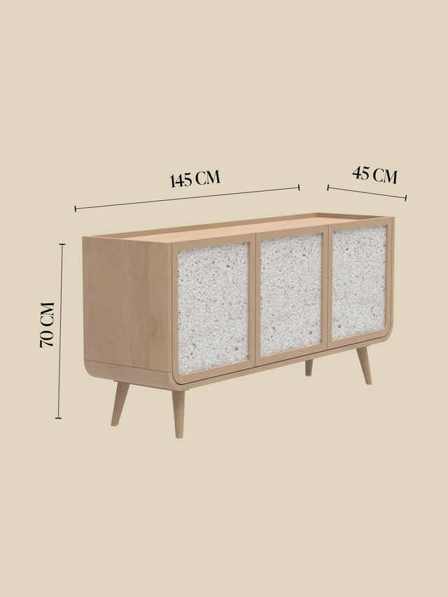 Kael Three Door Cabinet - Natural