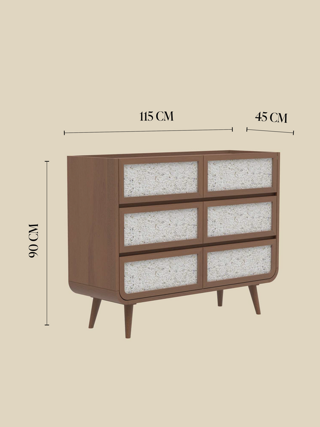 Kael Six Drawer Chest - Walnut