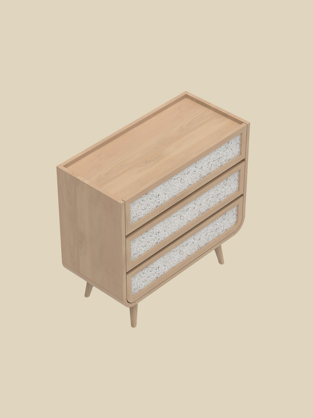 Kael Three Drawer Chest - Natural