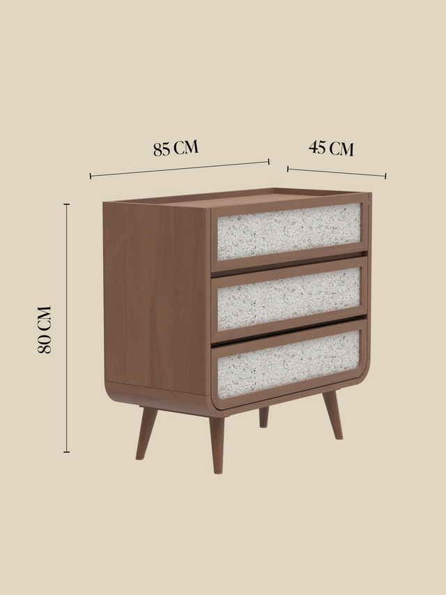 Kael Three Drawer Chest - Walnut