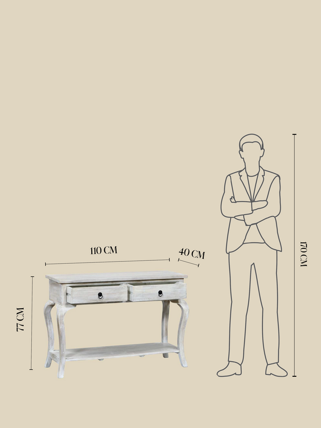 Rustic Haven Console Table - White
