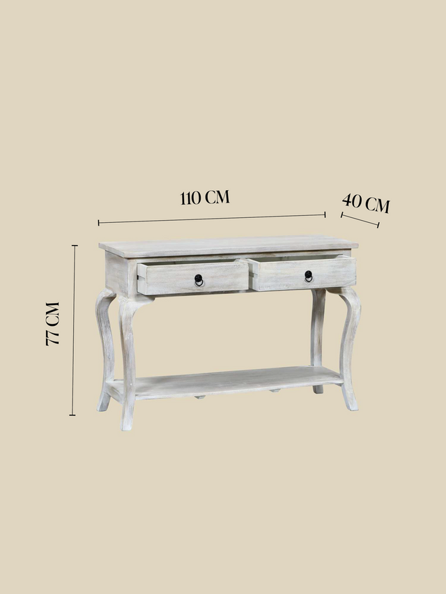 Rustic Haven Console Table - White