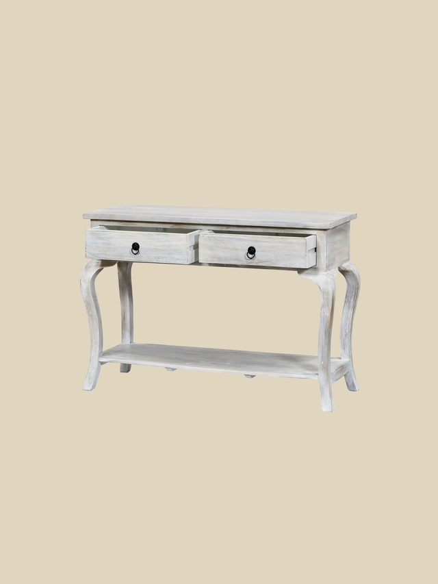 Rustic Haven Console Table - White