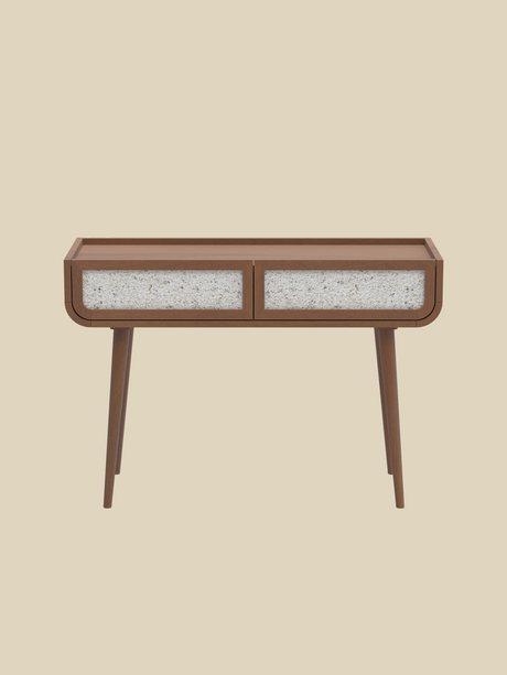 Kael Two Drawer Console Table - Walnut