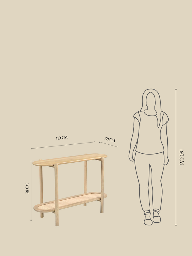 Elora Rattan Console Table