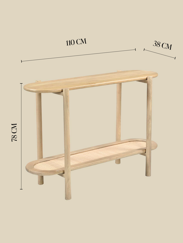 Elora Rattan Console Table