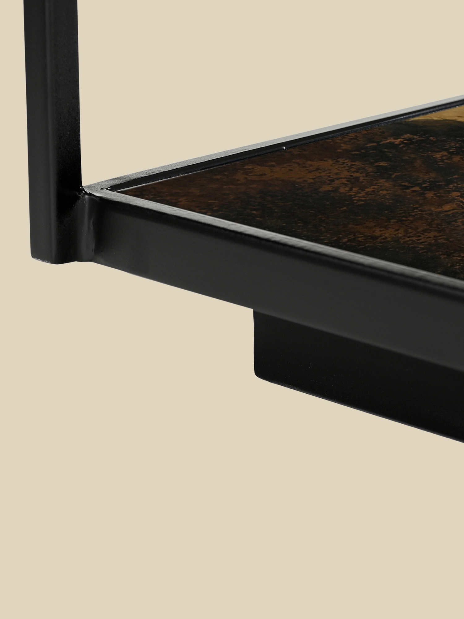 Astra Iron Coffee Table with Glass Top
