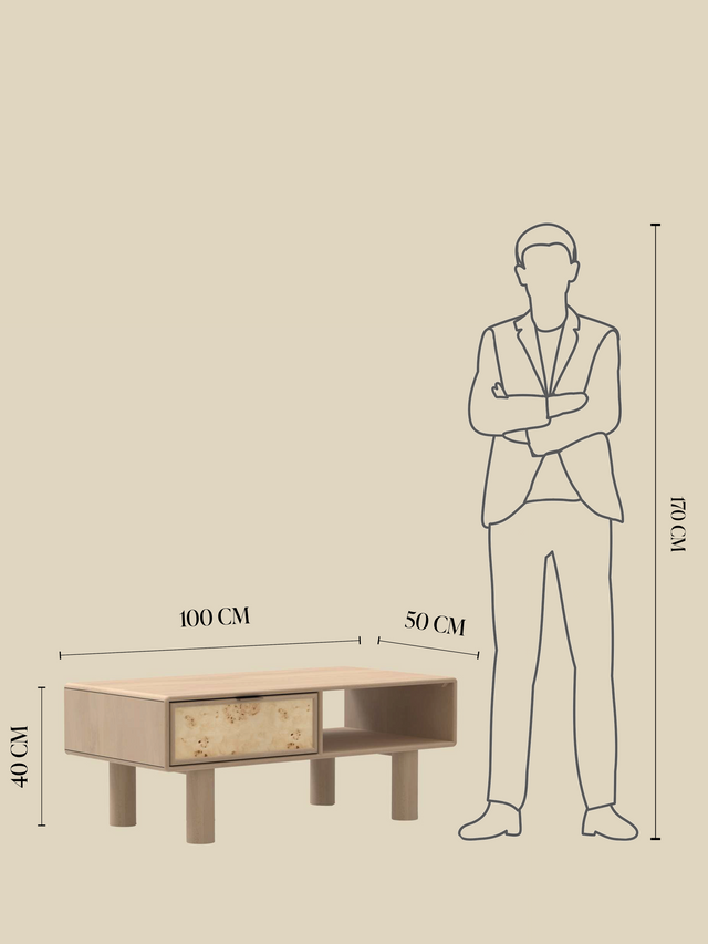 Aurea Burl Coffee Table - Natural