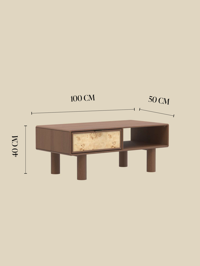 Aurea Burl Coffee Table - Walnut