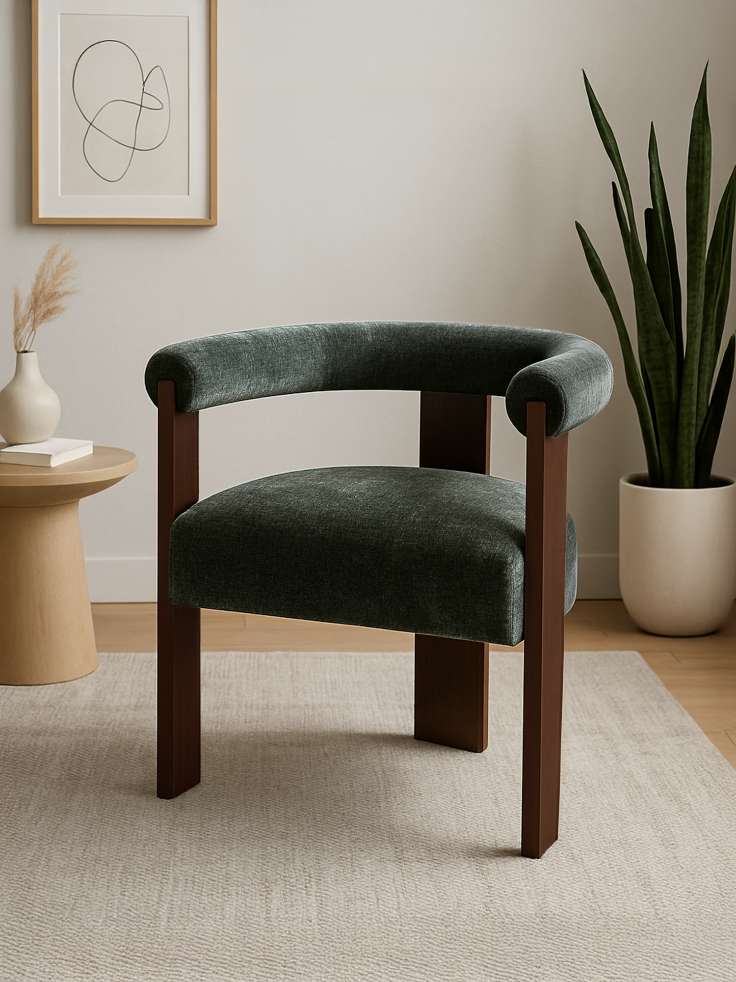 Marlowe Green Upholstered Dining Chair