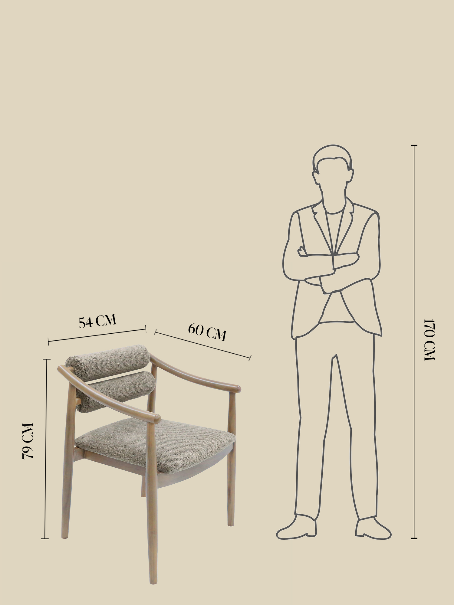 Rowan Brown Upholstered Dining Chair