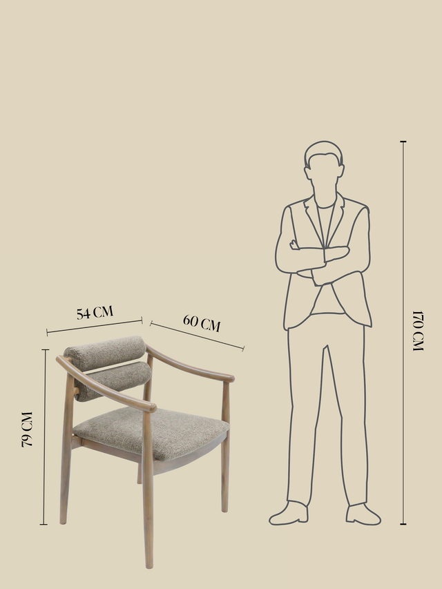 Rowan Brown Upholstered Dining Chair