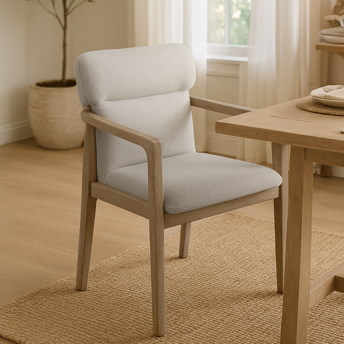 Alder Cream Upholstered Dining Chair – FABLEROOM