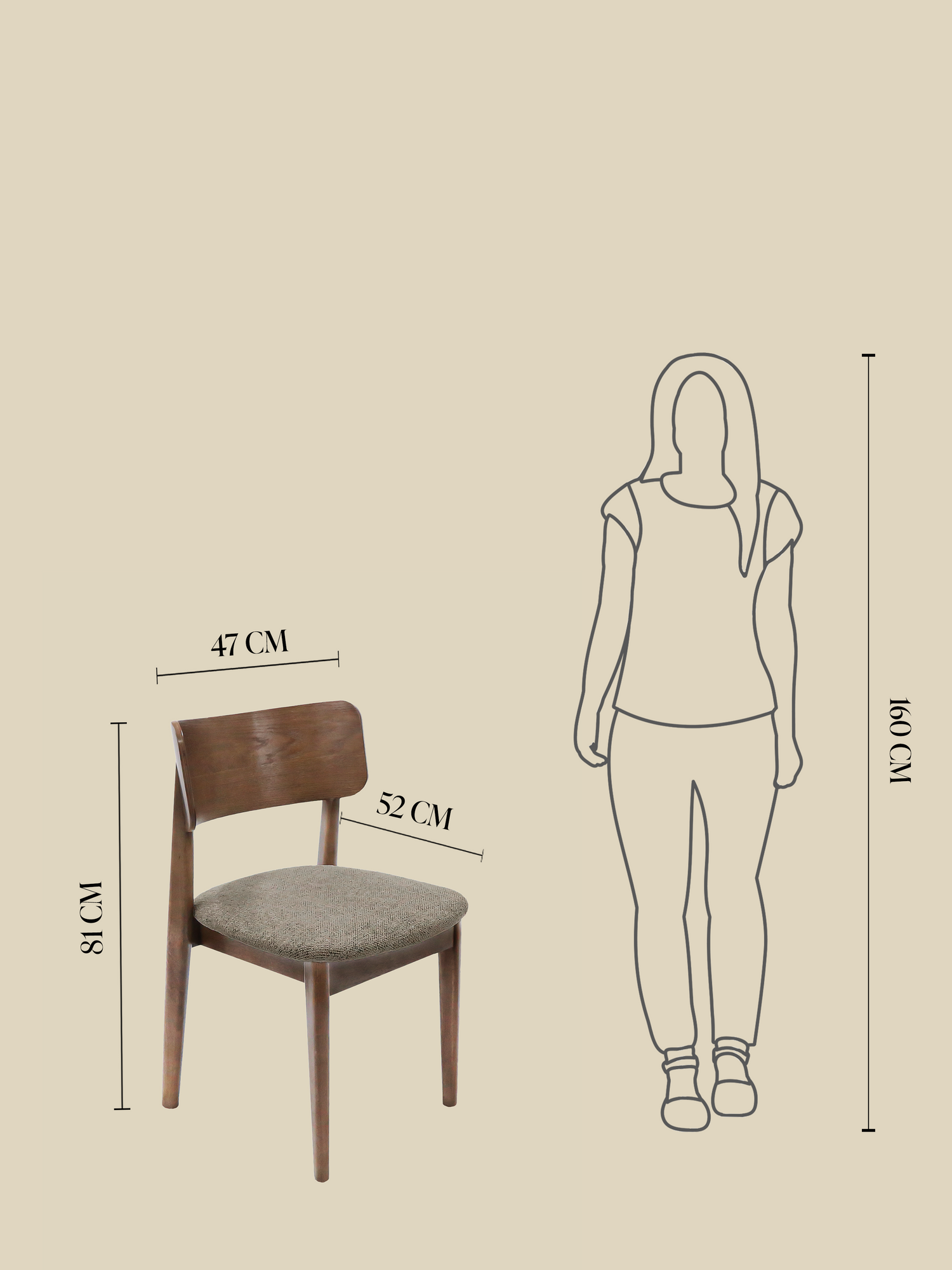Noami Brown Upholstered Dining Chair