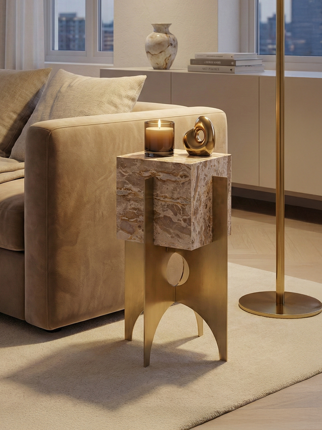 Aurex Marble Top Side Table