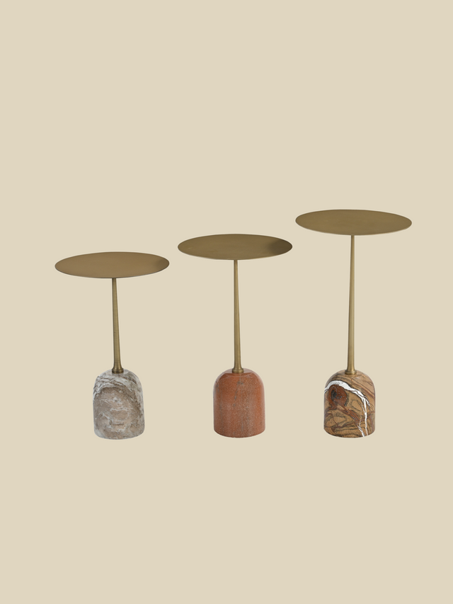 Edie Marble Base Side Tables - Set of 3
