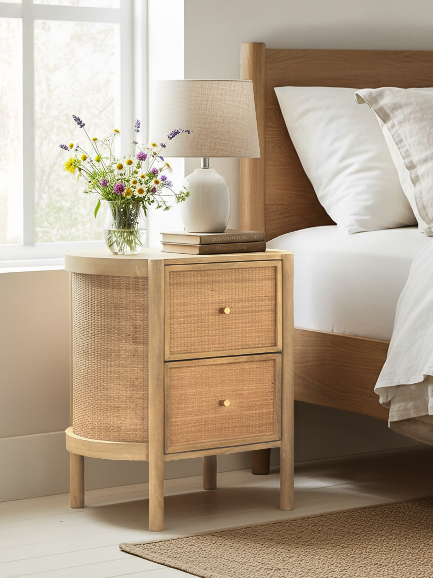 Soren Two Drawer Bedside Table