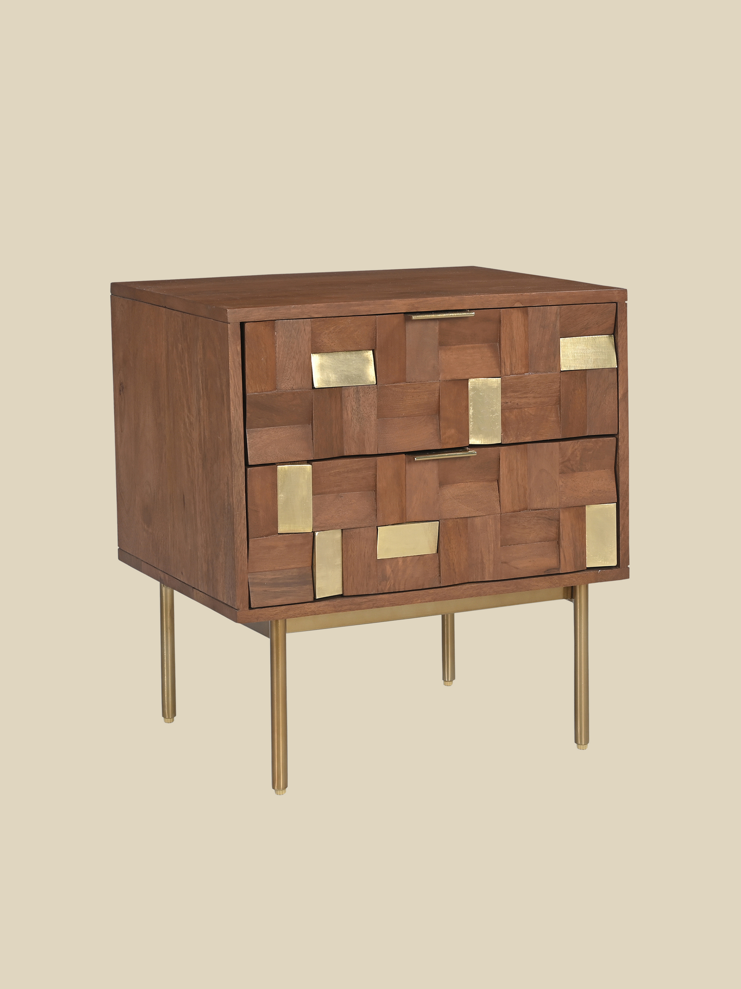 Caspian Two Drawer Bedside Table