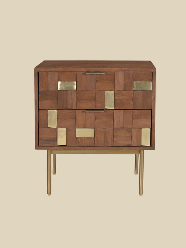 Caspian Two Drawer Bedside Table