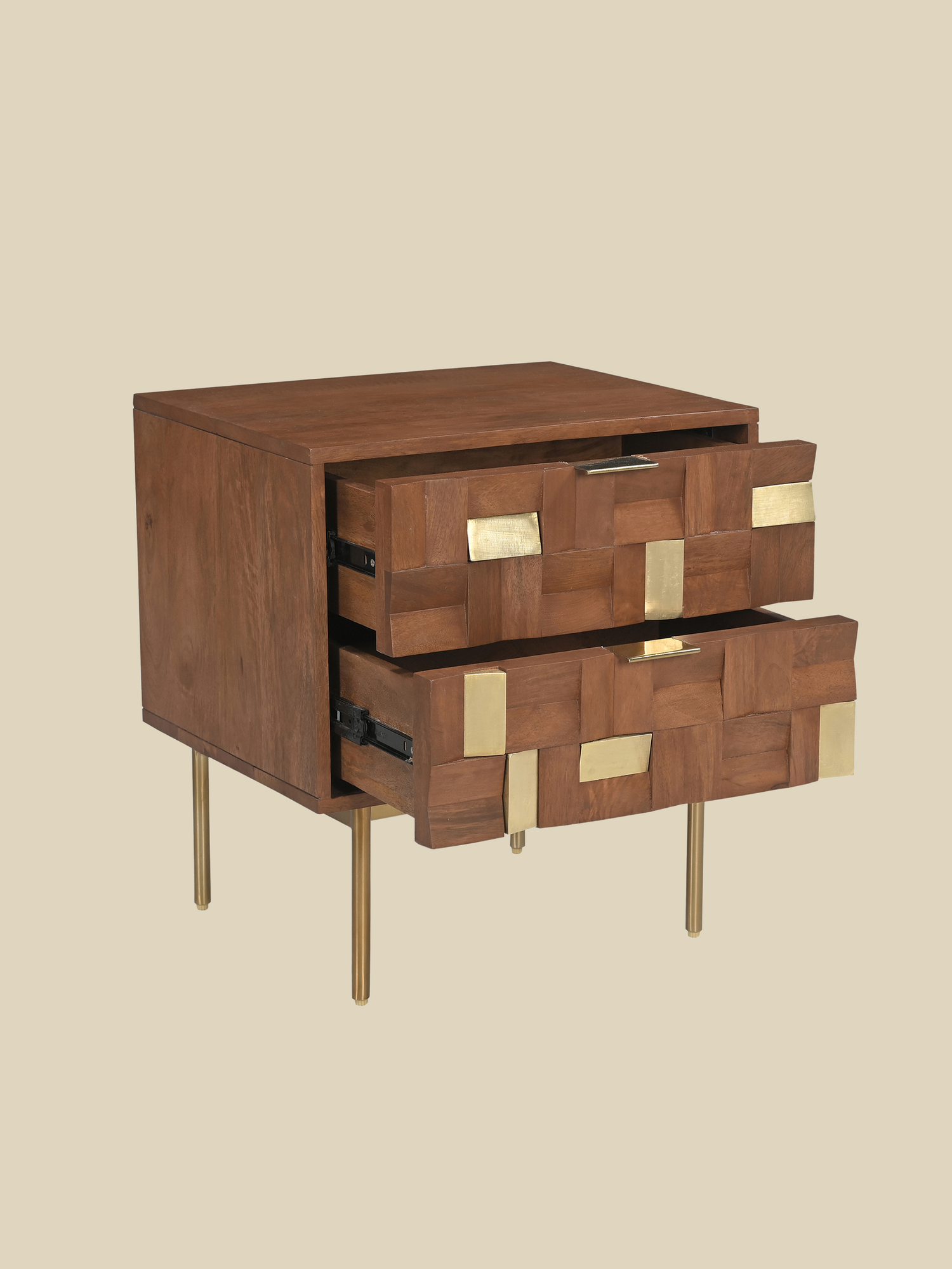 Caspian Two Drawer Bedside Table