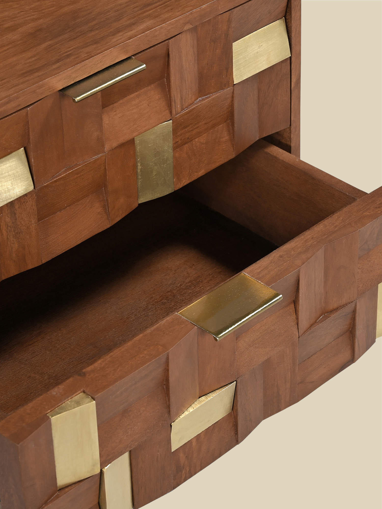 Caspian Two Drawer Bedside Table