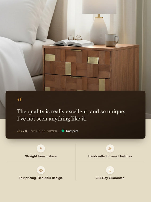 Caspian Two Drawer Bedside Table