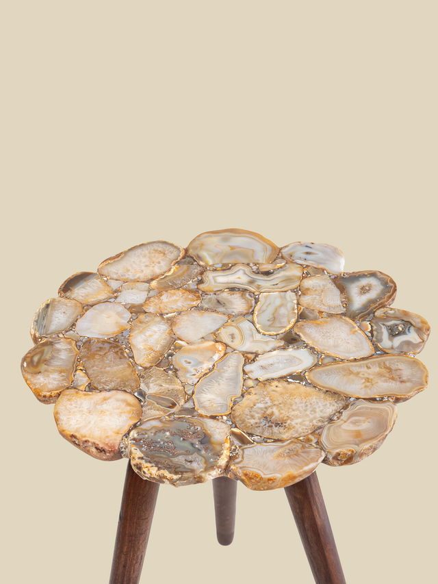 Ben Agate Side Table - Beige