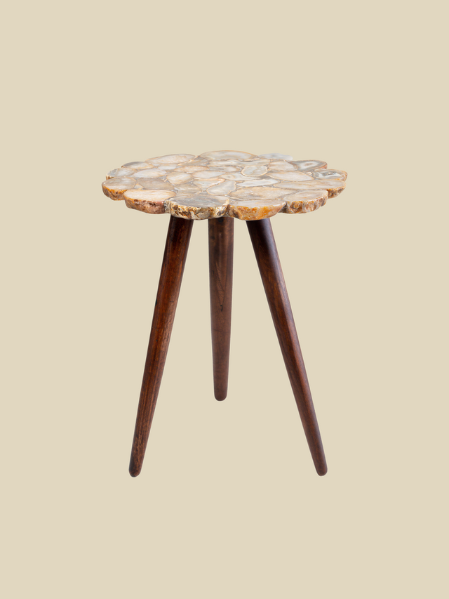 Ben Agate Side Table - Beige