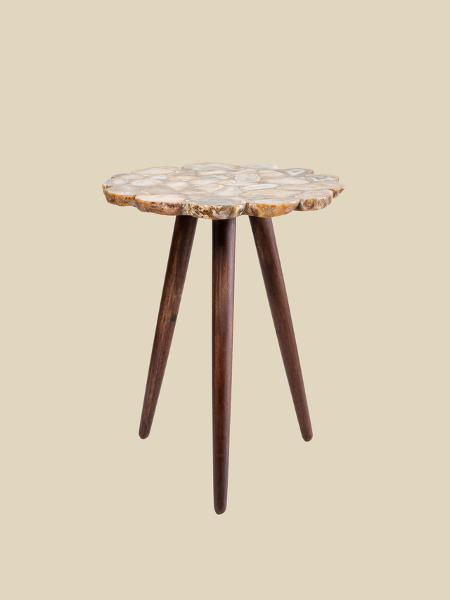 Ben Agate Side Table - Beige