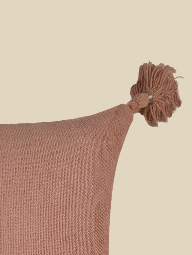 Coral Bliss Chenille & Cotton Cushion