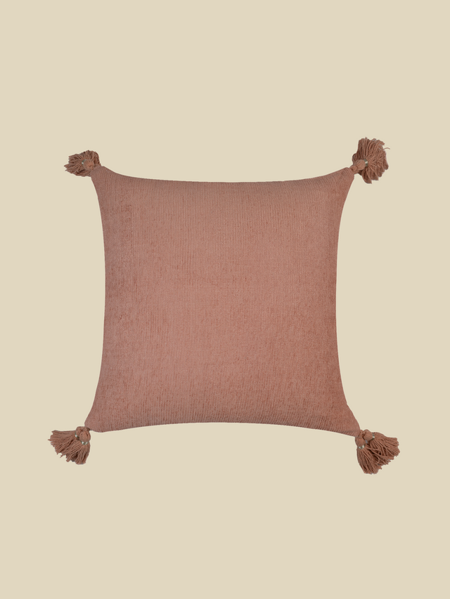 Coral Bliss Chenille & Cotton Cushion