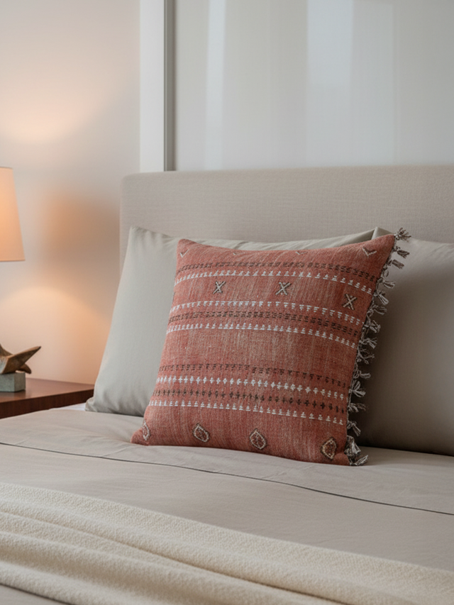 Cyril Coral Cotton-Linen Cushion