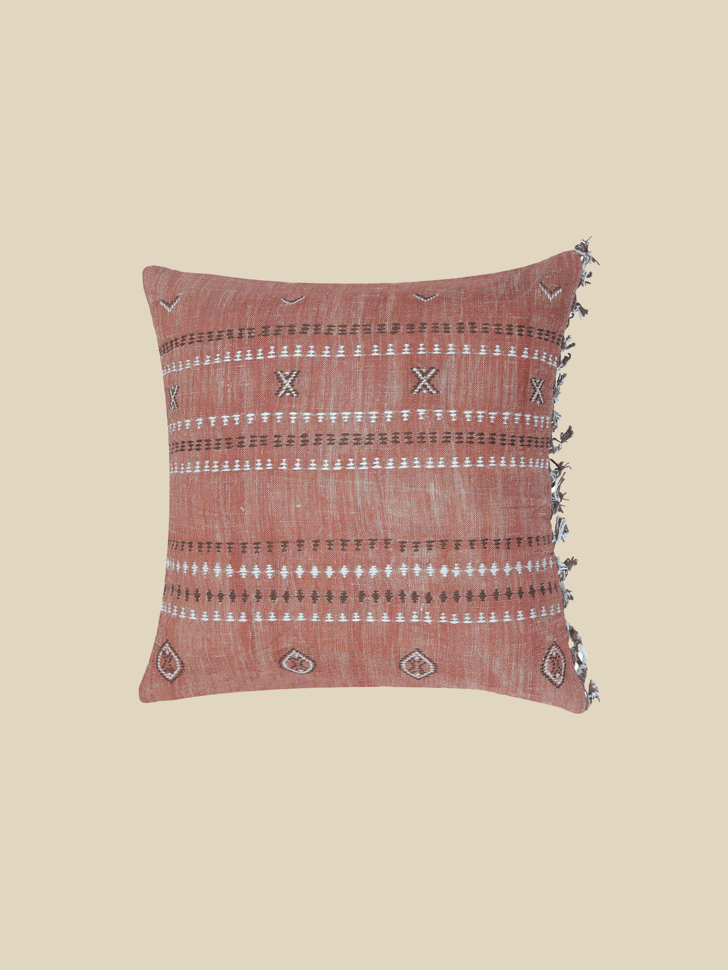 Cyril Coral Cotton-Linen Cushion