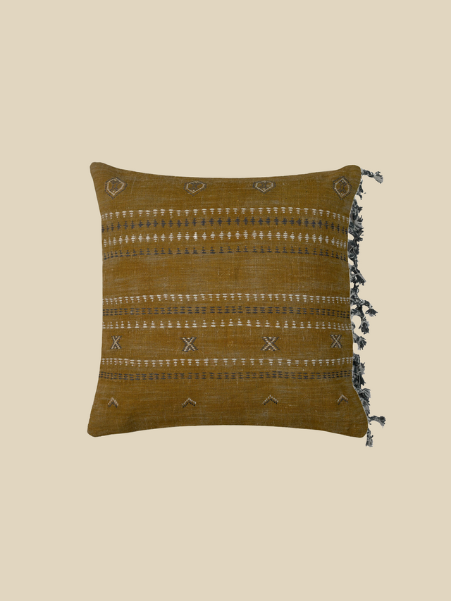Cyril Yellow Cotton-Linen Cushion