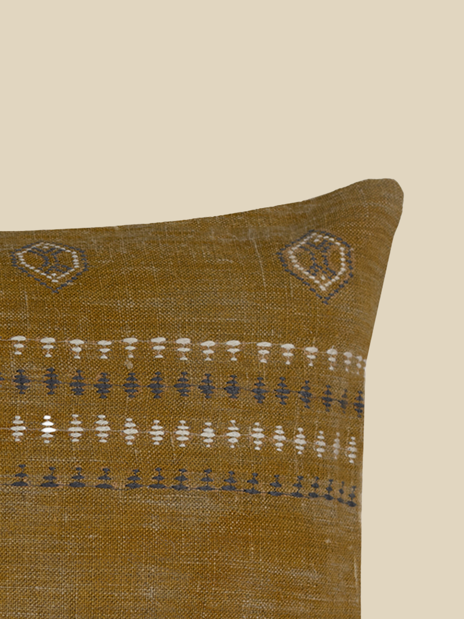Cyril Yellow Cotton-Linen Cushion