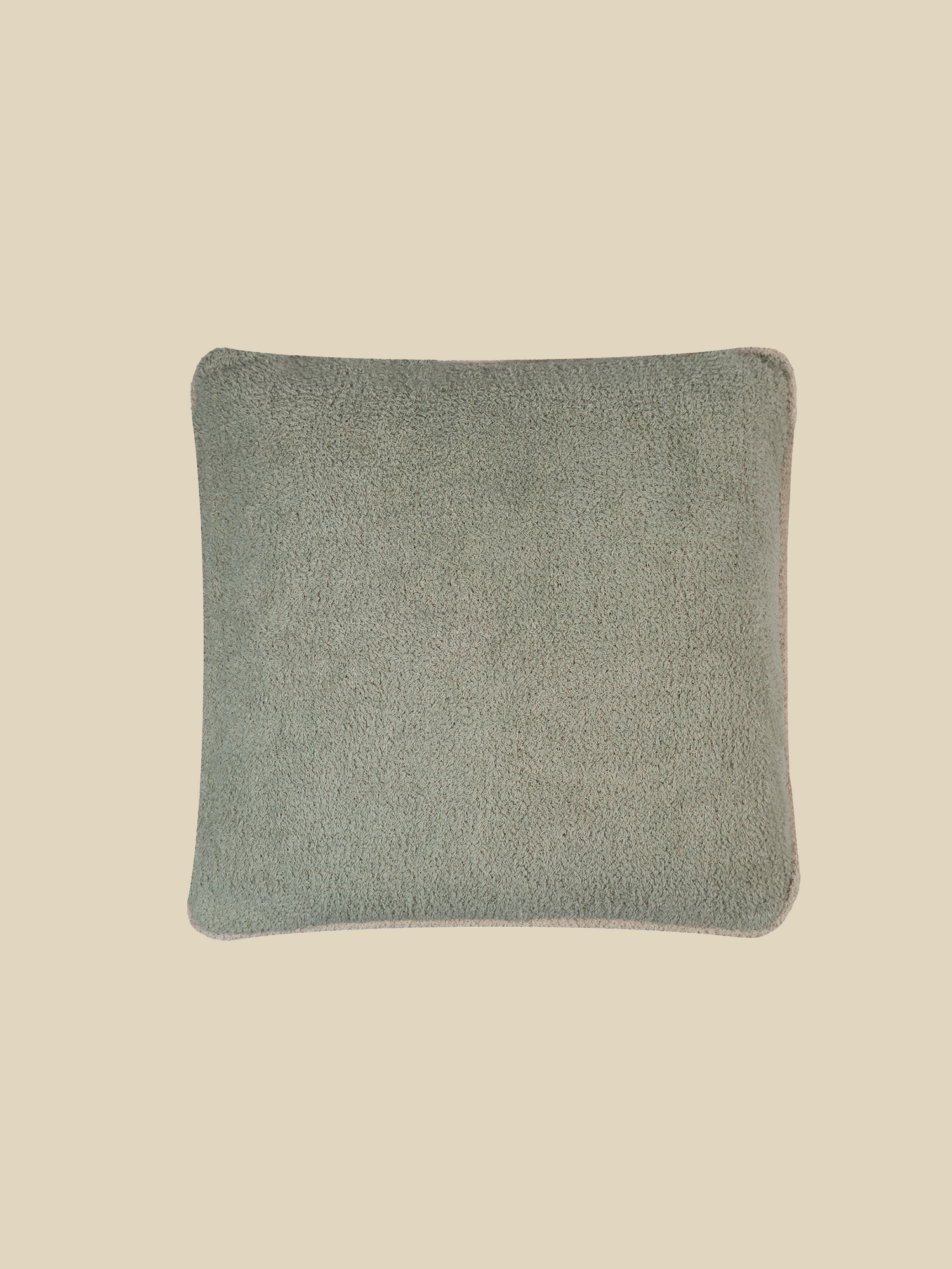 Silvia Green Cotton Boucle Cushion