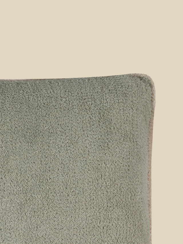 Silvia Green Cotton Boucle Cushion