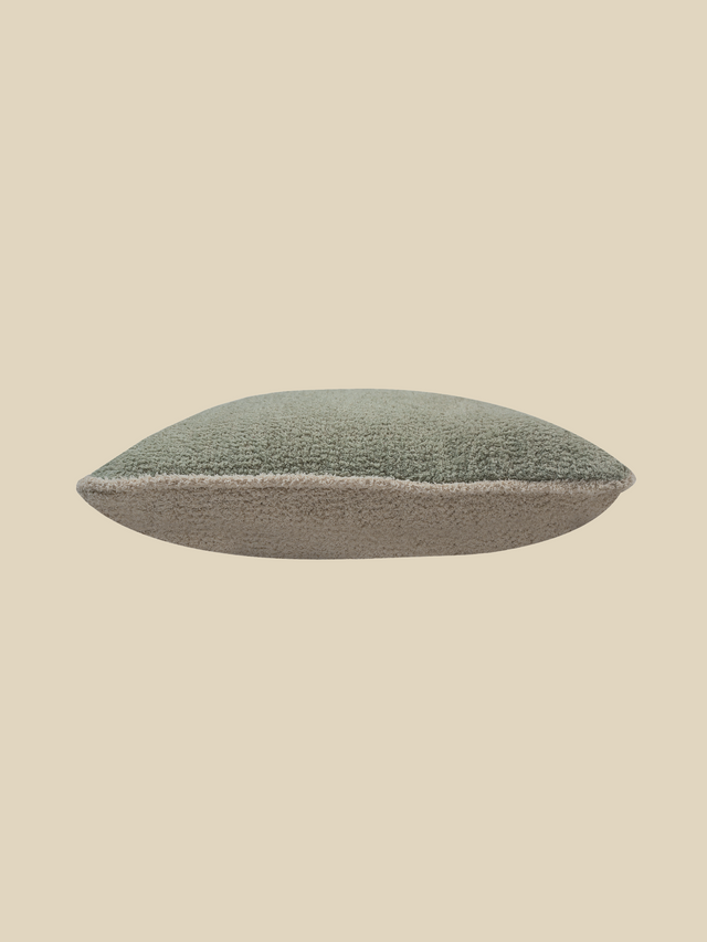 Silvia Green Cotton Boucle Cushion