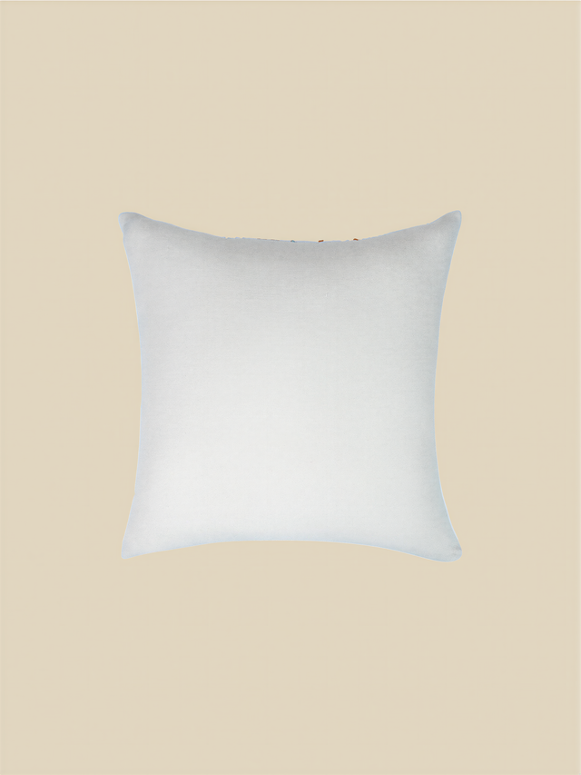 Ishani Embroidered Cotton Cushion - Orange
