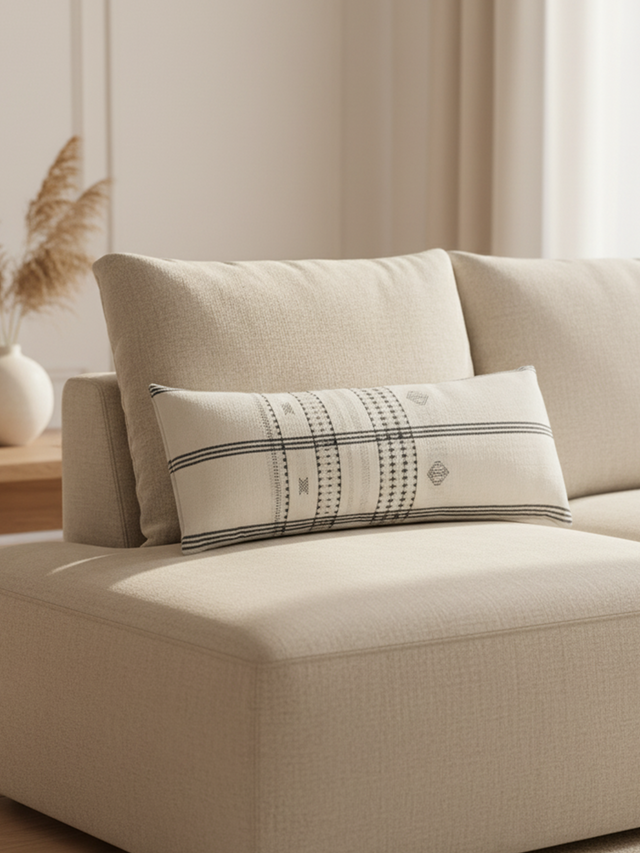 Kayali Black & White Cotton Cushion