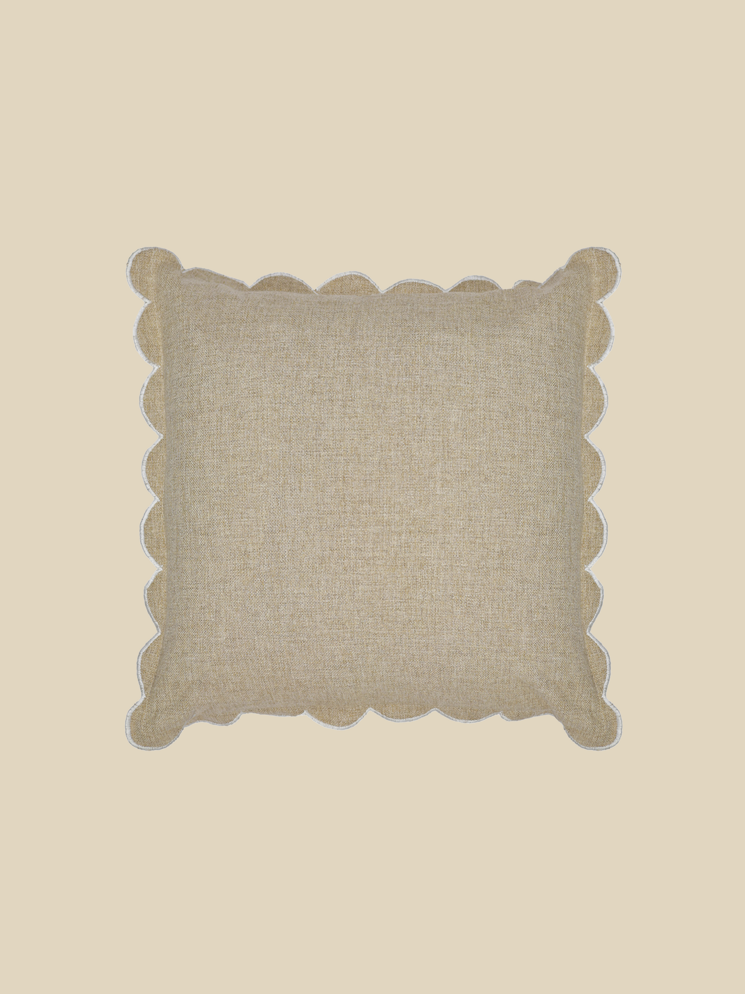 Zina Cotton-Linen Beige Cushion